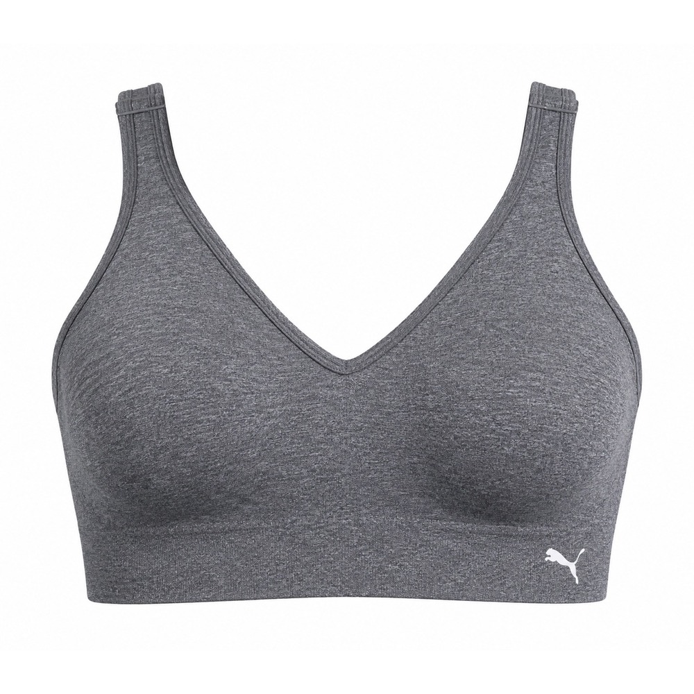 Puma seamless adjustable Womens XL Grey Sports Bra Bralette athletic yoga lounge